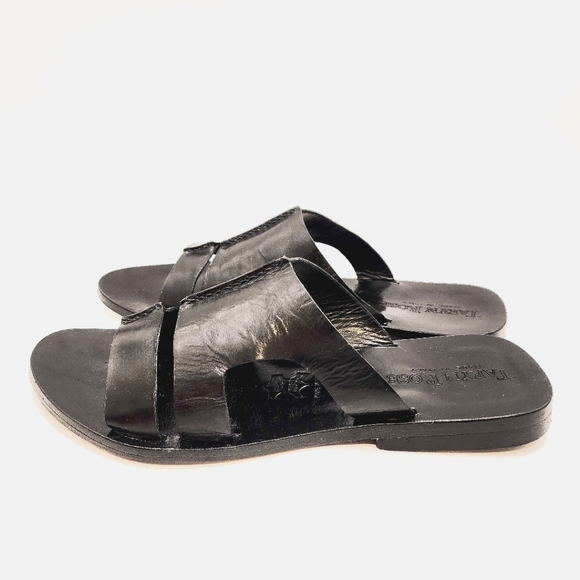 Taryn Rose Black Leather Sandals Slides Shoes EU 42 US 9 - Picture 5 of 7